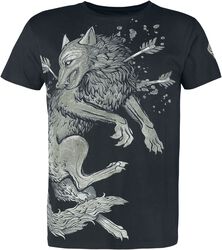 T-shirt with wolf and arrows, Black Premium by EMP, T-Shirt Manches courtes