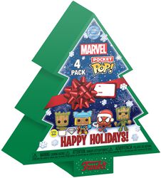 Gingerbread tree Christmas box - POP! Set of 4 key rings (glow in the dark), Marvel, Porte-Clefs Pocket Pop!