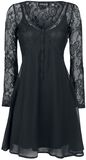 Lace Overlay Dress, Gothicana by EMP, Robe mi-longue