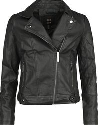 PU Classic Faux Leather Jacket, QED London, Veste en imitation cuir