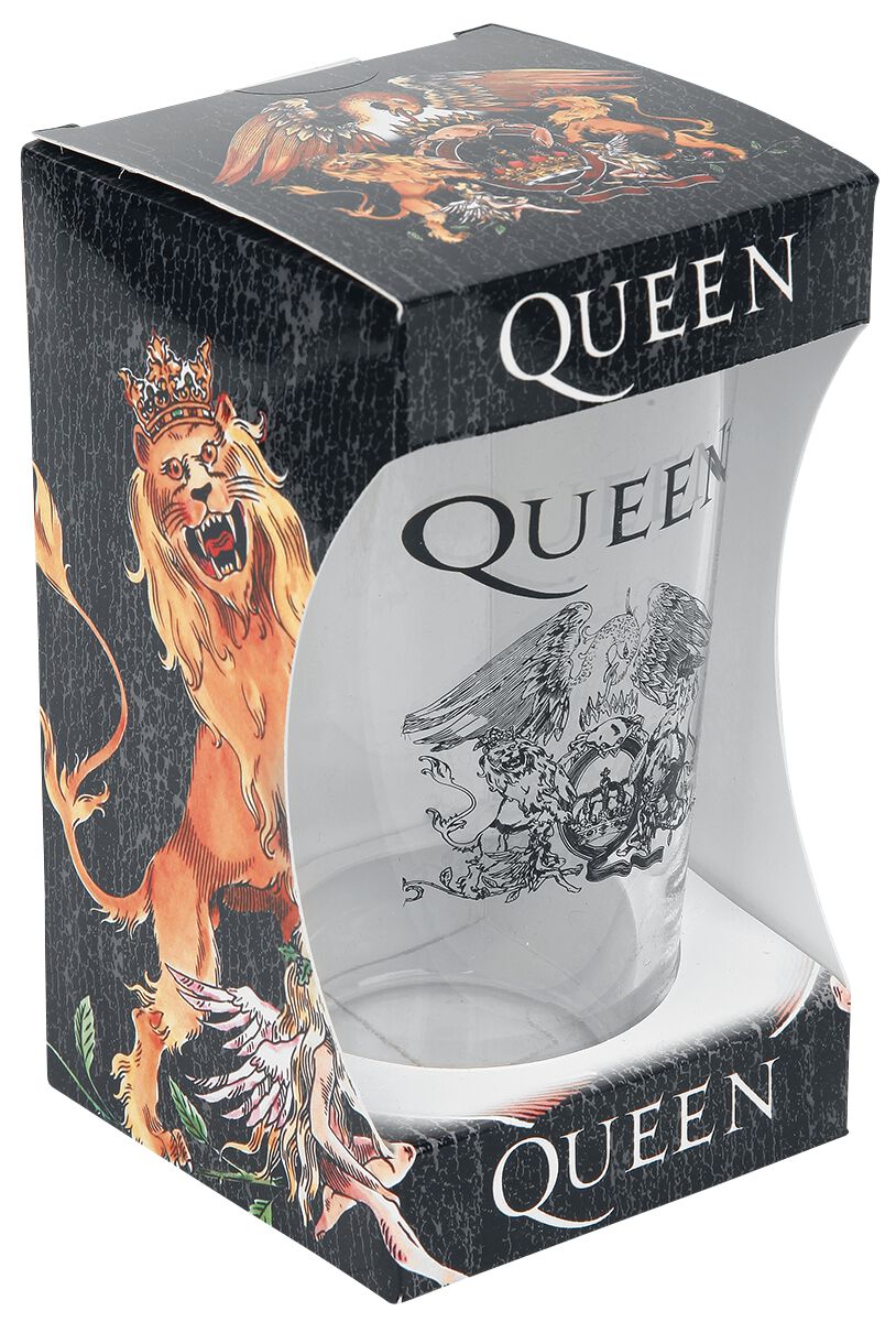 Verre à Bière Queen Crest – Transparent, 0,5 L, Unisexe – Idéal Pour Les Fans De Musique