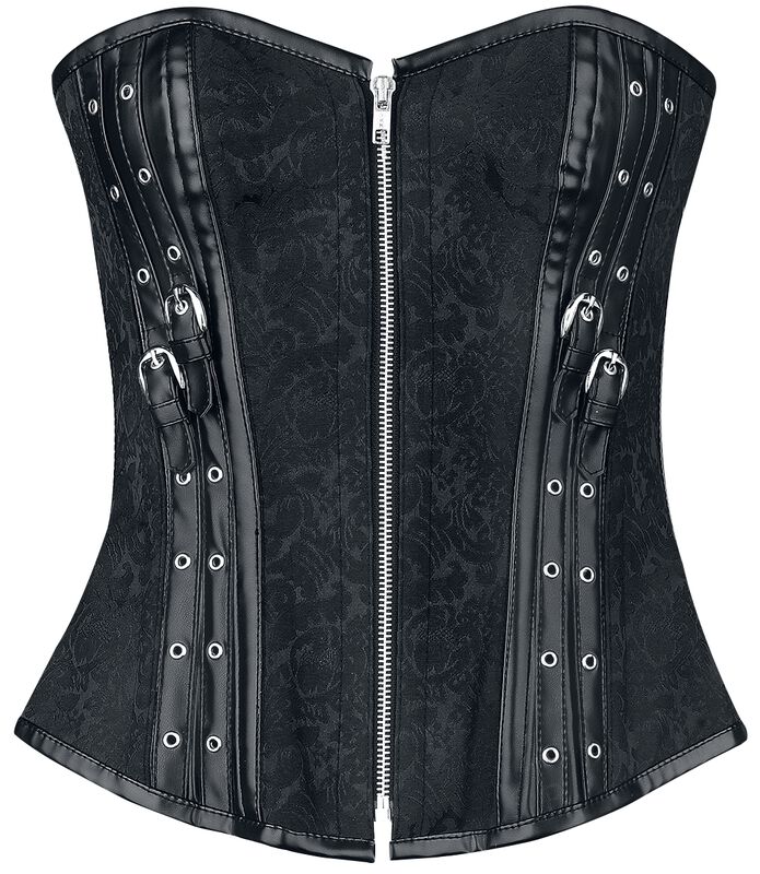 Corset with straps and zip