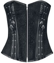 Corset with straps and zip, Gothicana by EMP, Corset