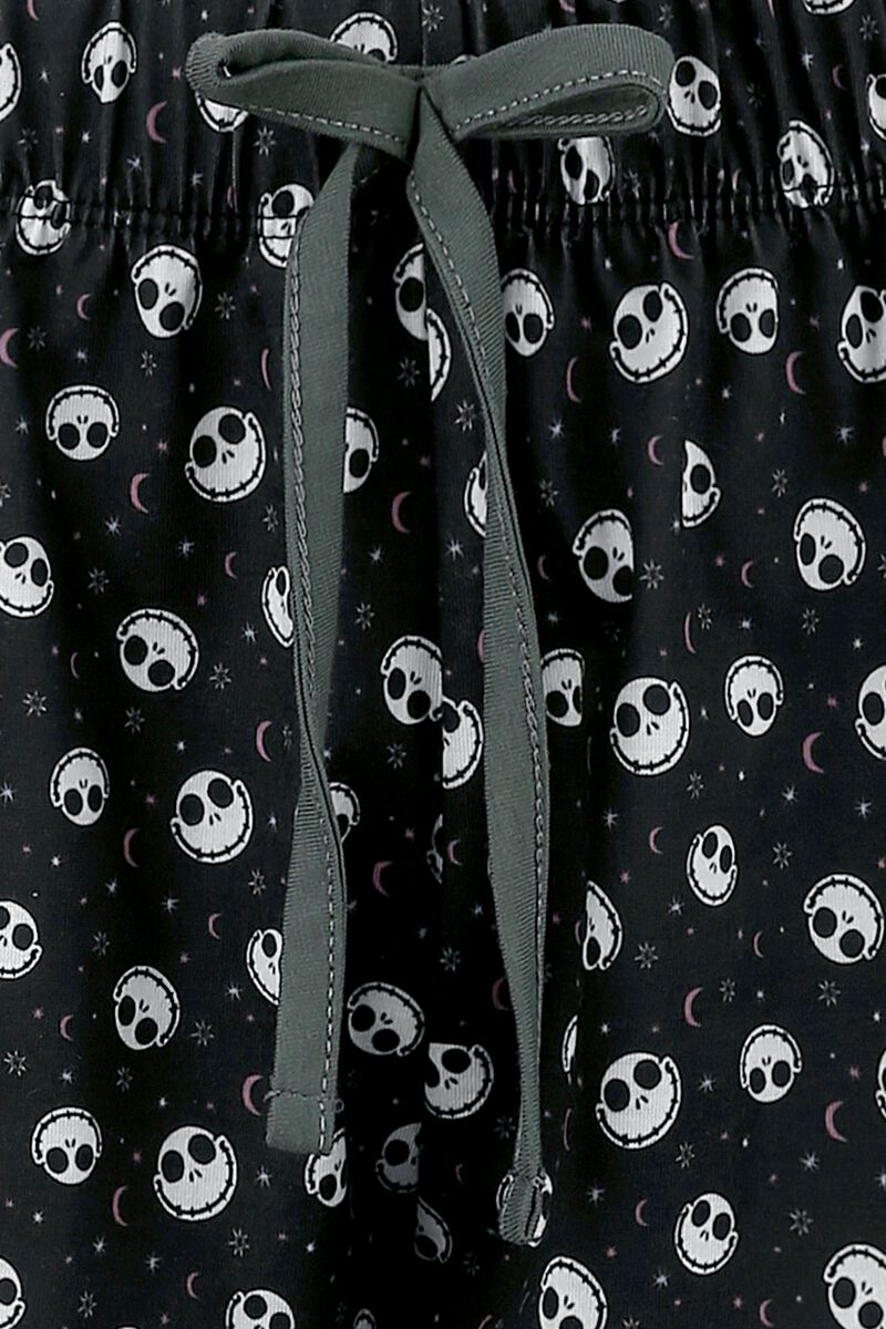 Pantalon De Pyjama Homme L'Étrange Noël De Monsieur Jack - 100% Coton - Imprimé Tout Over Jack Skellington - Taille Ajustable - Confortable - Gris