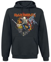 Trooper Flamed Battlefield, Iron Maiden, Sweat-shirt à capuche