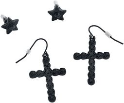 Cross, Rock Rebel by EMP, Set de boucles d'oreilles