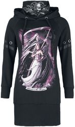 Gothicana X Anne Stokes - Hooded dress with Grim Reaper, Gothicana by EMP, Robe courte