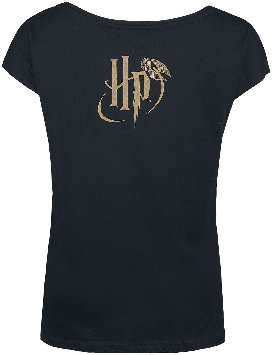 T-shirt Harry Potter Poudlard Pour Fille – Noir, Manches Courtes, Taille 10/12 Ans, écusson Maison