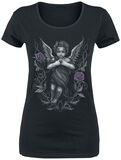 T-Shirt Noir Imprimé & Col Rond, Gothicana by EMP, T-Shirt Manches courtes