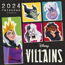 2024 wall calendar, Disney Villains, Calendrier mural