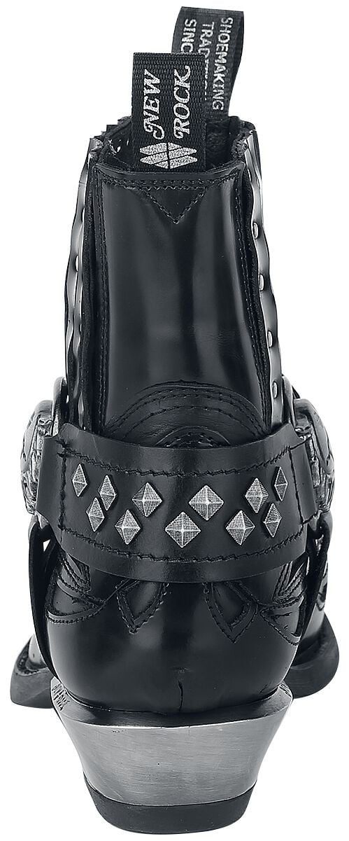 Bottes New Rock Taille 39 En Cuir Noir - Occasion, Style Gothique/rock