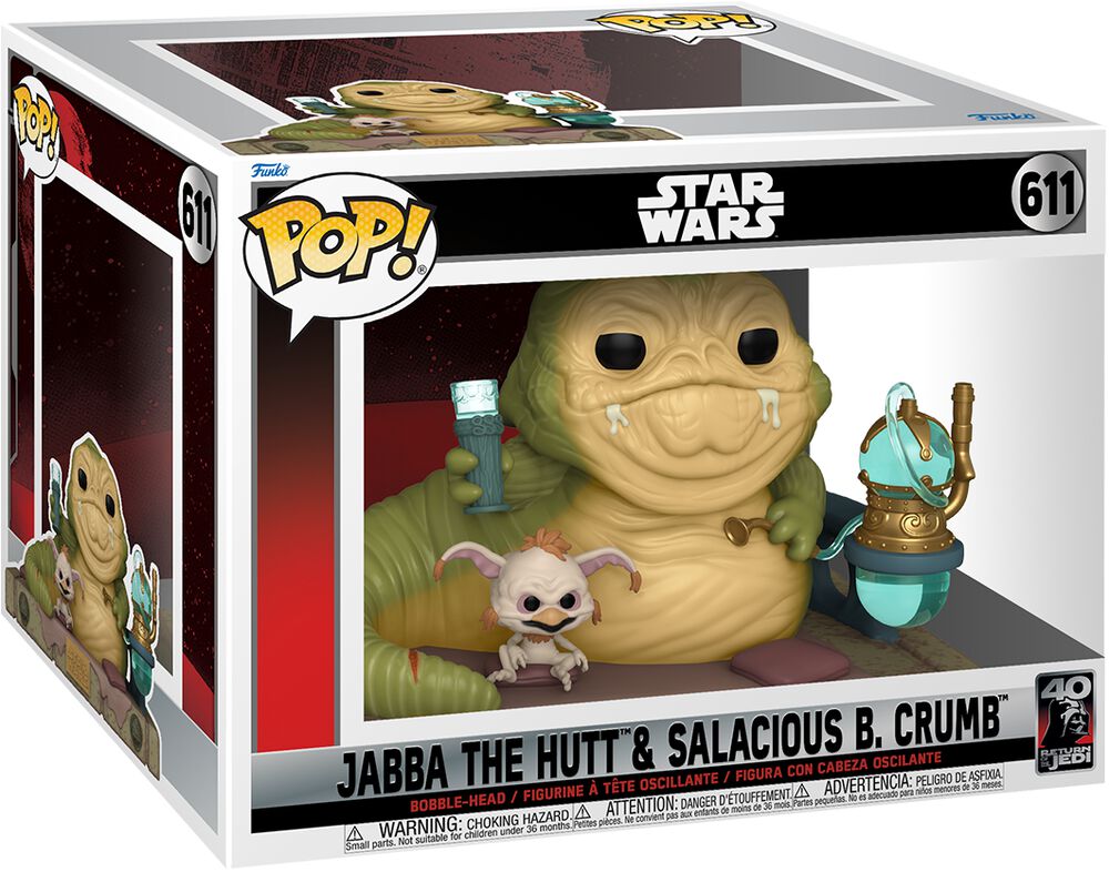 Return of the Jedi - 40th Anniversary - Jabba The Hutt with Salacious B. Crumb (POP! Deluxe) vinyl figure 611