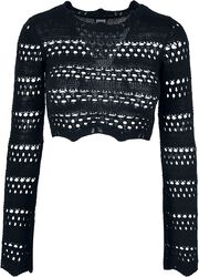 Ladies’ cropped crochet knit jumper, Urban Classics, Sweat-shirt