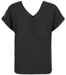 T-shirt col en V, Black Premium by EMP, T-Shirt Manches courtes