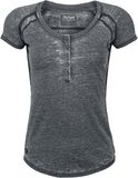 Vintage Lace Burnout Shirt, Black Premium by EMP, T-Shirt Manches courtes