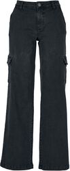 Pantalon Cargo Taille Haute Denim Droit, Urban Classics, Jean