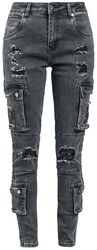 Distressed cargo trousers, Black Premium by EMP, Pantalon Cargo