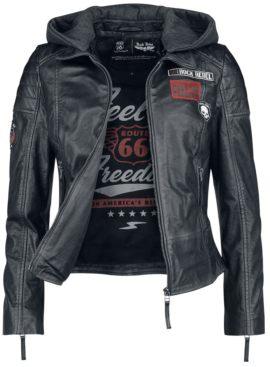 Rock Emp Vetement Femme Rock Rebel X Route 66 Leather Jacket Rock
