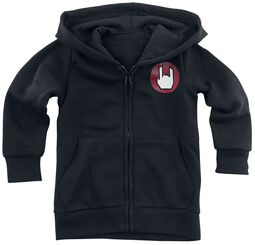 Kids’ hoodie with rock hand logo, Collection EMP Basic, Veste à capuche Zippée