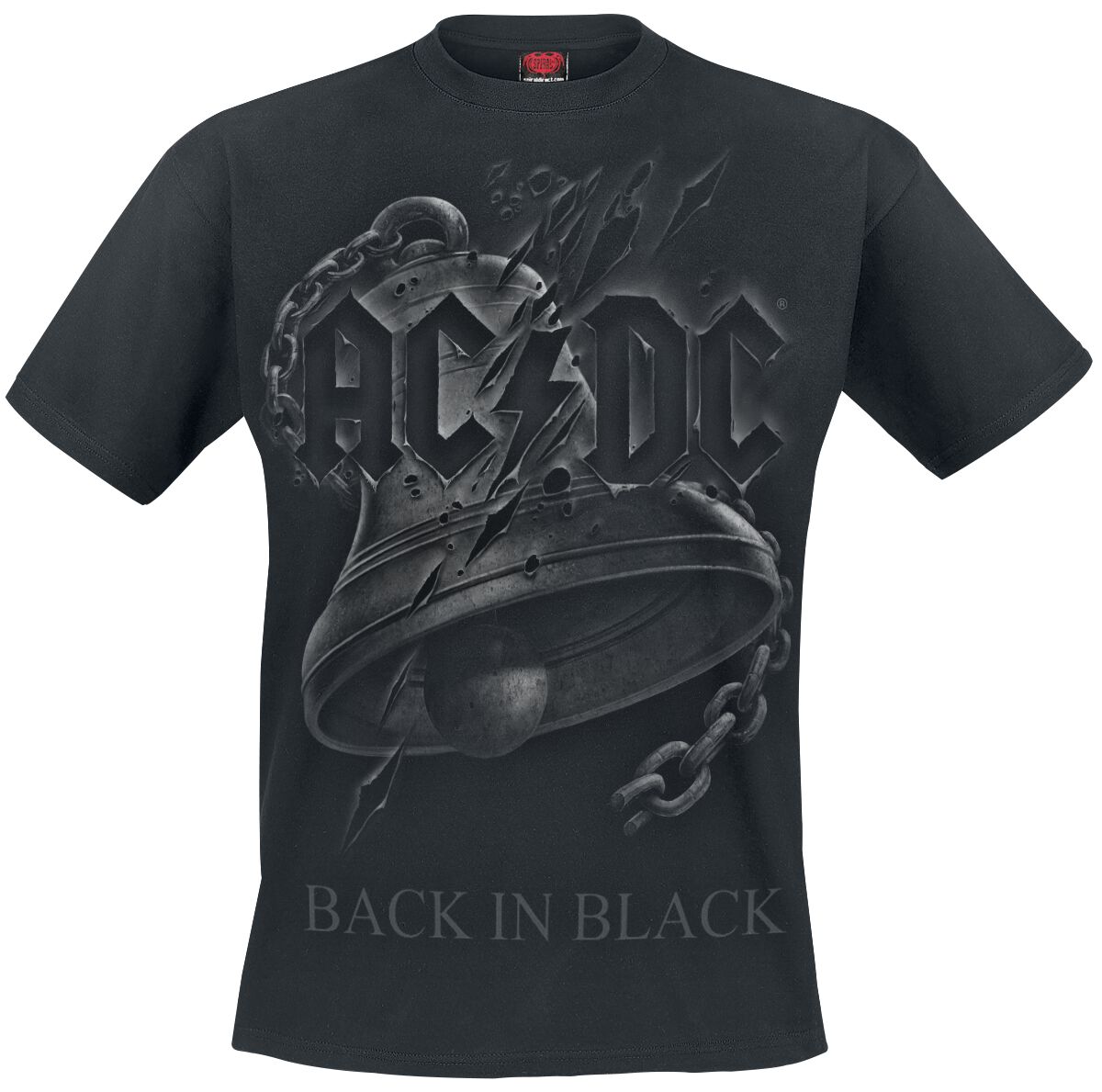 T-Shirt Femme AC/DC Back In Black - Manches Courtes Noir Large