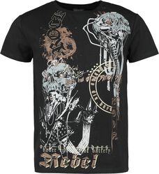 T-shirt avec imprimé serpents vintage, Rock Rebel by EMP, T-Shirt Manches courtes