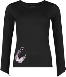 Longsleeve With Wing And Feather Print, Full Volume by EMP, T-shirt manches longues