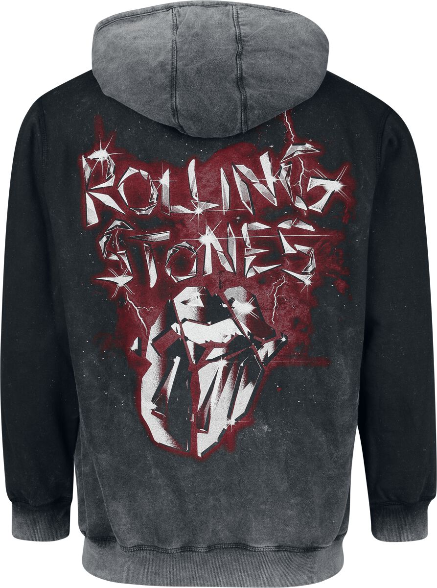 The Rolling Stones Sweat à Capuche Homme, Noir, S