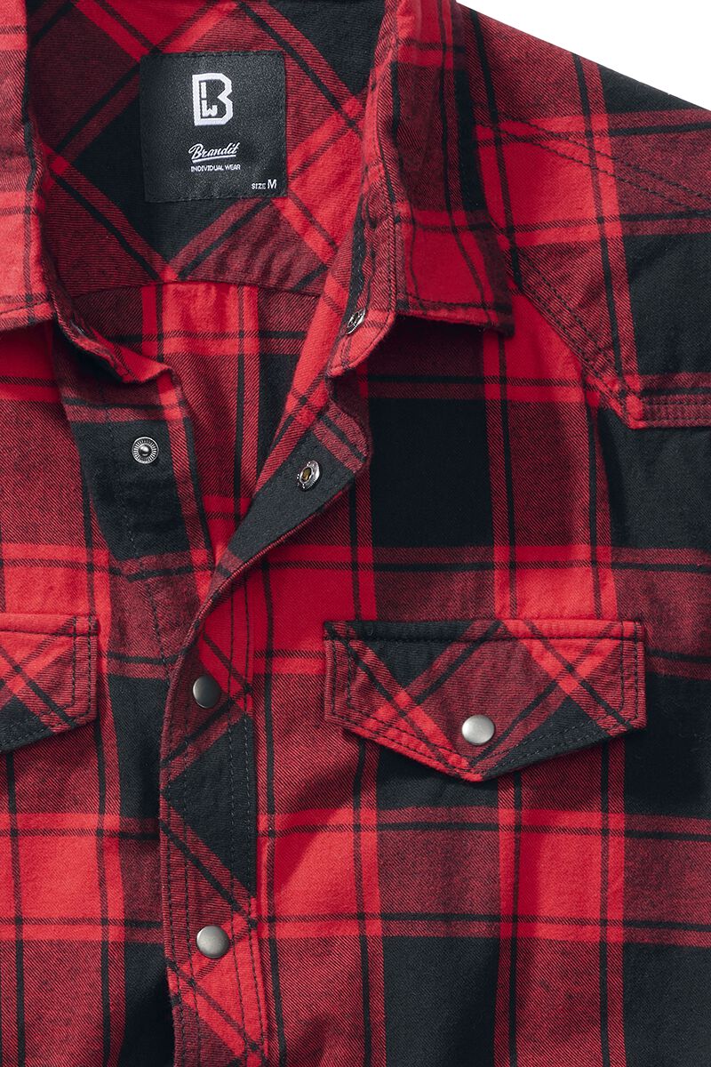 Chemise à Carreaux Flanelle Brandit – Manches Courtes, Tailles S à 7XL – Neuf Avec étiquettes