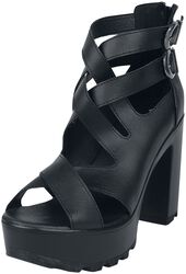 High heels with straps, Black Premium by EMP, Talons hauts