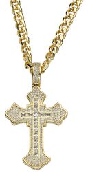 King Ice - Fleur De Lis Cross Necklace, Tupac Shakur, Collier