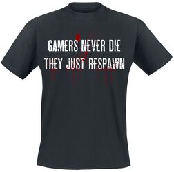 Gamers Never Die, Slogans Gaming, T-Shirt Manches courtes