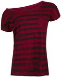 Grunge Stripe Boatneck Shirt, R.E.D. by EMP, T-Shirt Manches courtes