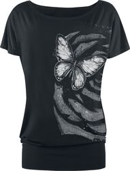T-Shirt Imprimé Papillons, Full Volume by EMP, T-Shirt Manches courtes