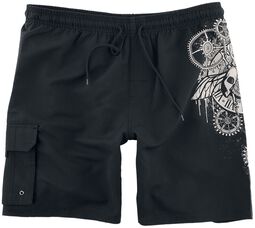 Swimshorts with Steampunk Print, Gothicana by EMP, Short de bain
