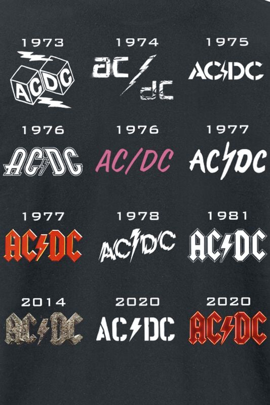50 Years Logo History | AC/DC T-Shirt Manches courtes | EMP