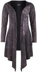 Cardigan With Washing And Frontprint, Rock Rebel by EMP, Cardigan