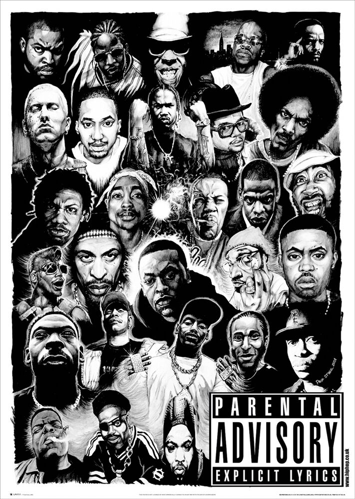 Black & White Rap Gods Poster EMP