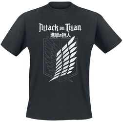Outlined Scout Crest, L'Attaque Des Titans, T-Shirt Manches courtes