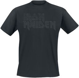 Black On Black Logo Stacked, Iron Maiden, T-Shirt Manches courtes