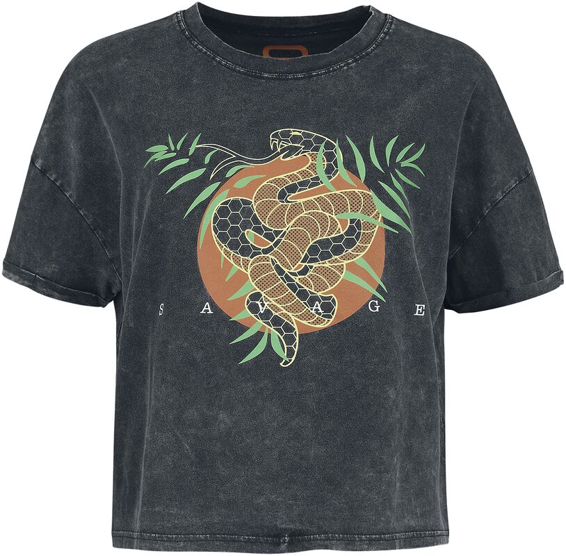 T-shirt imprimé serpent & brodé