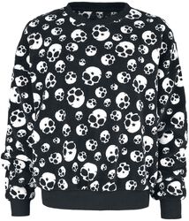 Jumper with all-over skull print, Full Volume by EMP, Sweat-shirt