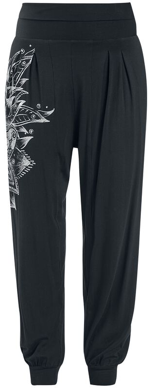 Sport & Yoga - Pantalon Décontracté Noir Avec Imprimé Détaillé