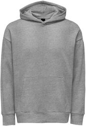 22026661 Light grey melange, ONLY and SONS, Sweat-shirt à capuche