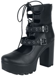Open ankle boots with buckles and laces, Rock Rebel by EMP, Bottes