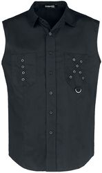 Sleeveless shirt with hole studs, Gothicana by EMP, Chemise manches courtes