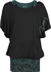 Robe 2-En-1 - Imprimé Serpent, Black Premium by EMP, T-Shirt Manches courtes