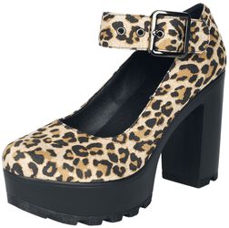 High heels in leopard print look, Gothicana by EMP, Talons hauts