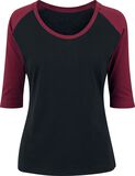 T-Shirt Contrast Raglan Manches 3/4, RED by EMP, T-shirt manches longues