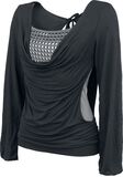 Studded Open Double Layer Longsleeve, Black Premium by EMP, T-shirt manches longues