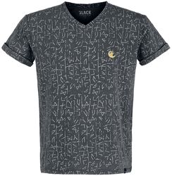 T-shirt Imprimé Runes, Black Premium by EMP, T-Shirt Manches courtes